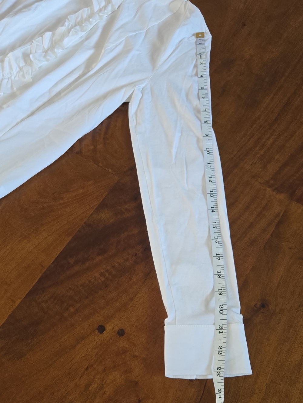 Akris Punto White Cotton Poplin And Elastane Ruffled Button Down Size 8 - Picture 5 of 16